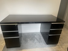 RRP£600 - Dwell Black Gloss Desk cabinet, Computer / Gaming /Office /study work