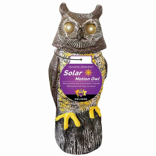 Solar owl garden sculpture - solar,