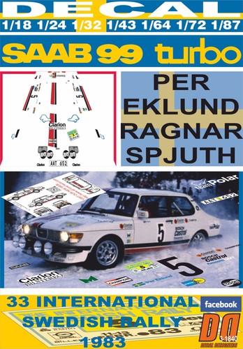 Decal saab turbo eklund - saab,
