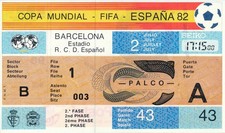 TICKET: WORLD CUP 1982 SPAIN - Argentina v Brazil MARADONA 1st World Cup game!