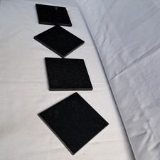 4 x square  Glass Coasters 10cm Marble Coffee Table Tea Cup Drinks Mat Set