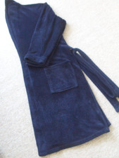 MENS DRESSING GOWN. LARGE, NAVY FLEECE. "TU" GOOD CLEAN CONDITION