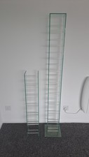 Designer CD Rack Towers Solid Glass, Pair