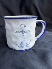 Modern PORCELAIN MUG  blue and