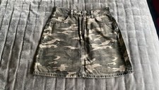 Ladies Size UK 8 denim co camouflage green denim mini skirt