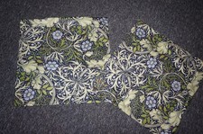 Pair William Morris Honeysuckle Arts & Crafts cushion covers blue green