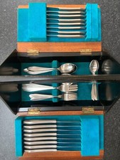 Norstaal Inka, stainless steel, midcentury vintage, 58 pcs cutlery set with case
