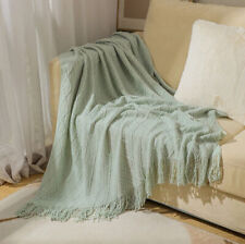 70*240CM Soft Woven Cotton Throw Sofa Chair Bed Blanket With Tasseled Edging Hot