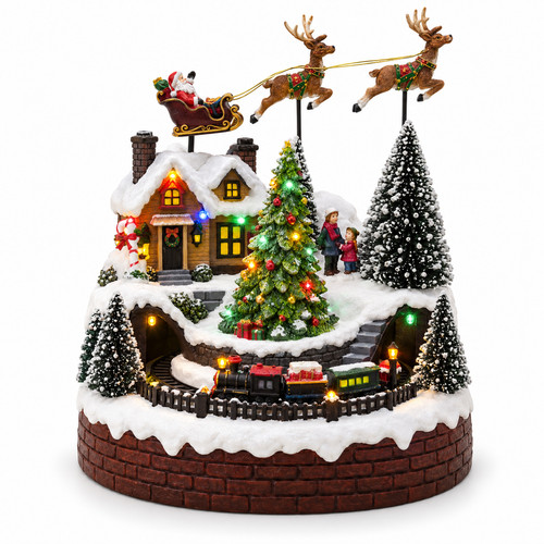 Musical christmas village led - village,