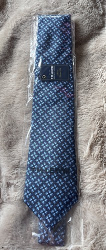 Lewin woven silk tie navy - t,