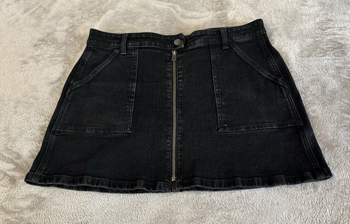 Madewell black denim skirt - black,