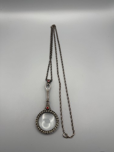 Art deco marcasite lupe - marcasite,