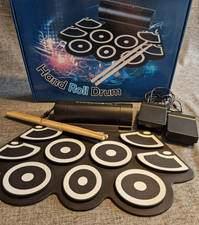 Electronic Drum Set Roll Mat Drums Table Top Kit Recording Demo Built In Speaker