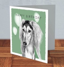 Saluki dog Birthday Card 15 x