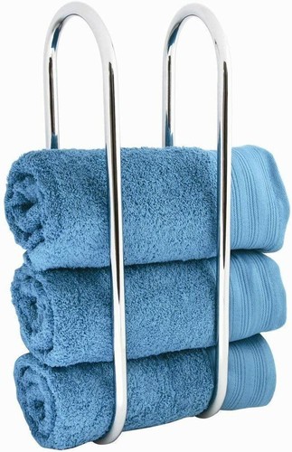 Wall mounted chrome towel - wall,