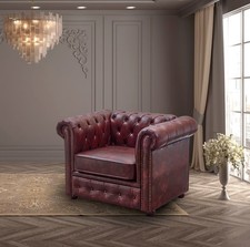 CHESTERFIELD OX RED FAUX