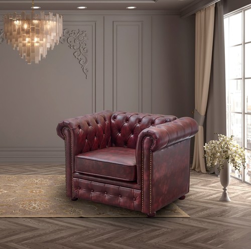 Chesterfield red faux - chesterfield,