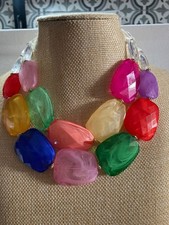 ZARA MULTI COLOURED BEADED ACRYLIC NECKLACE
