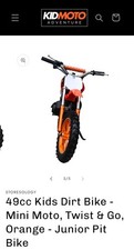 49cc Childs mini moto dirt bike, New In Box, Damaged Box - Orange