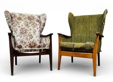 TWO MID CENTURY WING BACK