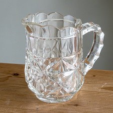 Vintage glass jug pressed - vintage,