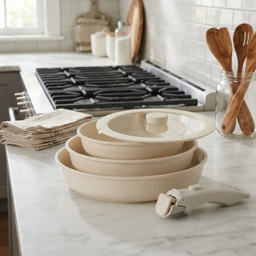 Elegant beige nonstick frying - nonstick,