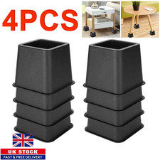 4Pcs 4" Heavy Duty Bed Chair Risers Feet Leg Lift Furniture Extra Raisers Stand
