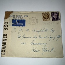 1941 Censored  GB Airmail