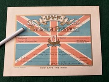 Original Pre WW1 U.V.F. Ulster Volunteer Force Proficiency Certificate.