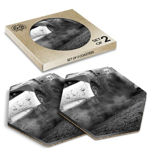 Hexagon coasters bw - x,