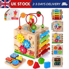 HELLOWOOD Wooden Activity Cube