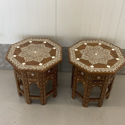 Pair indian inlaid - inlaid, folding