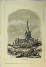 Original Old Antique Print