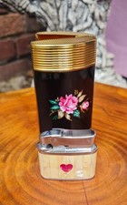 Ladies Mother of Pearl Abalone Gas Lighter by Brother Lite & Kiku Cigarette Case