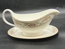 VINTAGE ROYAL DOULTON ALTON GRAVY BOAT AND SPILL DRIP PLATE SAUCER FLORAL