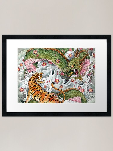 Japanese tattoo duel - duel, framed