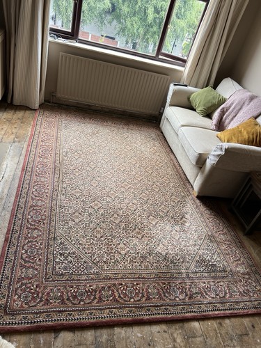 Queen oriental wool rug - wool,