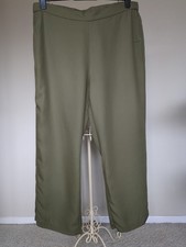 Masai Slip On Lyocell Trousers Size XXL Khaki Green Elastic Waist Pockets