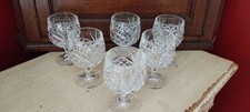 Set of 6 Rockingham / Caledonian Argyle crystal wine/brandy glasses. X condition