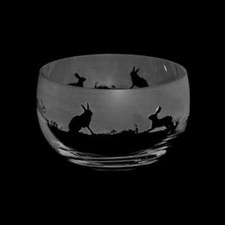 Engraved Glass Bowl Animo