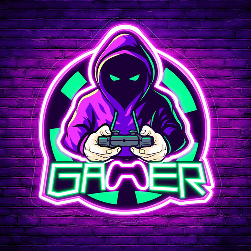 Gamer neon sign led - neon, sign,