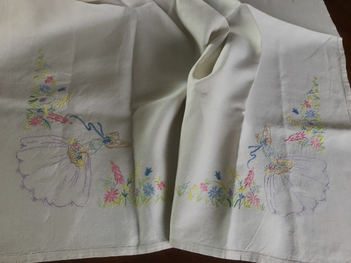 Vintage embroidered tablecloth