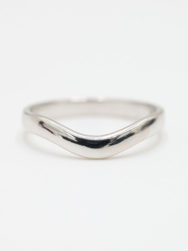 White gold wishbone ring - white,