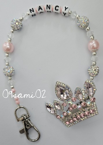 Personalised bling dummy clip - personalised,