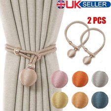 2 Pcs Magnetic Curtain Tiebacks Tie Backs Buckle Clips Weave Rope Holdbacks Home