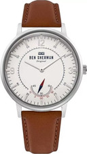 LAST ONE Ben Sherman Men's Watch with Brown Leather Strap/White Dial WB034T