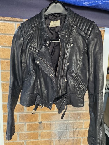 Women leather biker - leather,