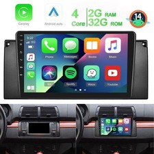 Android 14 CarPlay Stereo Radio GPS Sat Nav WiFi For BMW X5 E53 2000-2006