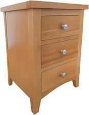 Nordale Light Oak 3 Drawer Bedside Cabinet | Solid Wood Bedroom Storage Unit