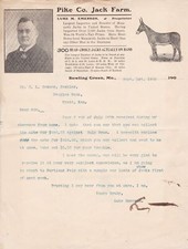 U.S. Pike Co. Jack Farm Bowling Green Mo. 1905 Illustrated Letter Ref 40343